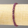 Ruby Bracelet, Natural Stone Faceted Cube, Diameter 4mm+/-, Length 18cm (Stretch)