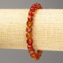Carnelian Natural Stone Graduated Cube Beaded Bracelet, 7 mm diameter, 18 cm length (stretch)