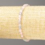 Morganite Bracelet, natural stone, faceted cube 4×4mm, length 18cm (stretch)