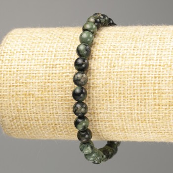 Ocean Jasper Bracelet with Smooth Round Beads, 6.5 mm diameter ±, length 18 cm (stretch)