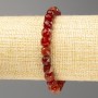 Carnelian Bracelet with Natural Stone, Faceted Cube, 7 mm diameter, stretchy, 18 cm
