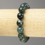 Jasper Green Bracelet, smooth ball beads, 12mm diameter, 18cm length (stretch)