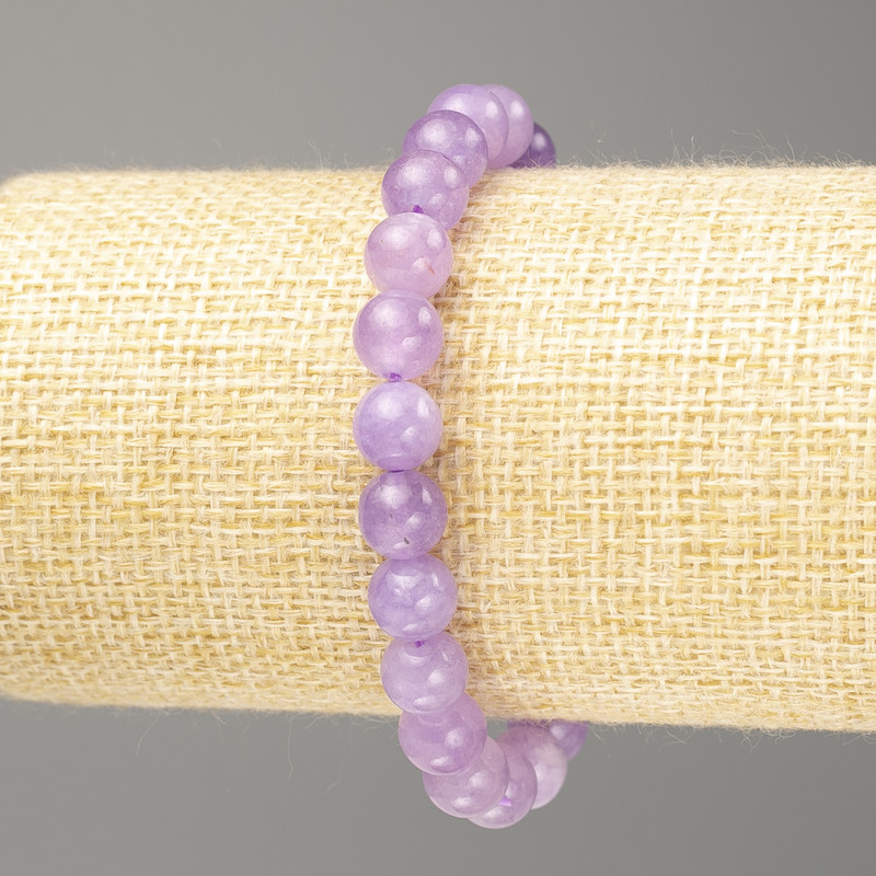 Amethyst Bracelet (Tubed Tone Quartz) smooth beads, diameter 8mm±, length 18cm (stretch)