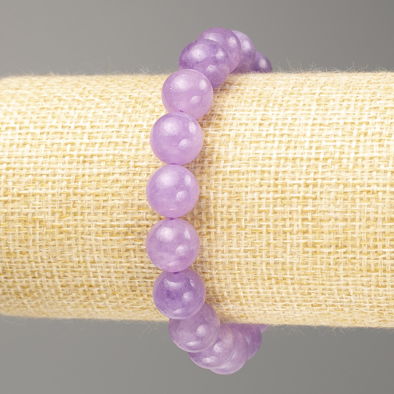 Bracelet Amethyst (solitary Toned Quartz) smooth bead, diameter 10mm±, length 18cm (stretch)