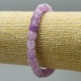 Kunzite Bracelet - natural gemstone, faceted cube beads, diameter 6mm+, length 18cm (stretch)