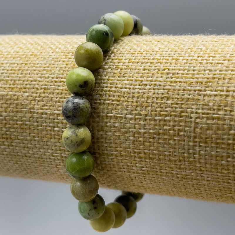 Bracelet Australian Jasper (artificial acrylic) smooth bead, diameter 8.5mm ±, length 18cm (stretch)