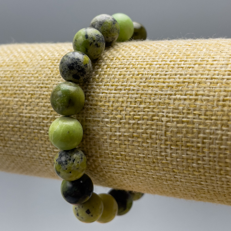 Bracelet Australian Jadeite Acrylic (artificial) smooth beads, diameter 10.5mm, length 18cm (stretch)