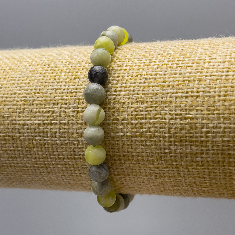Bracelet Opit (artificial acrylic) smooth bead, diameter 6.5mm±, length 18cm (stretch)