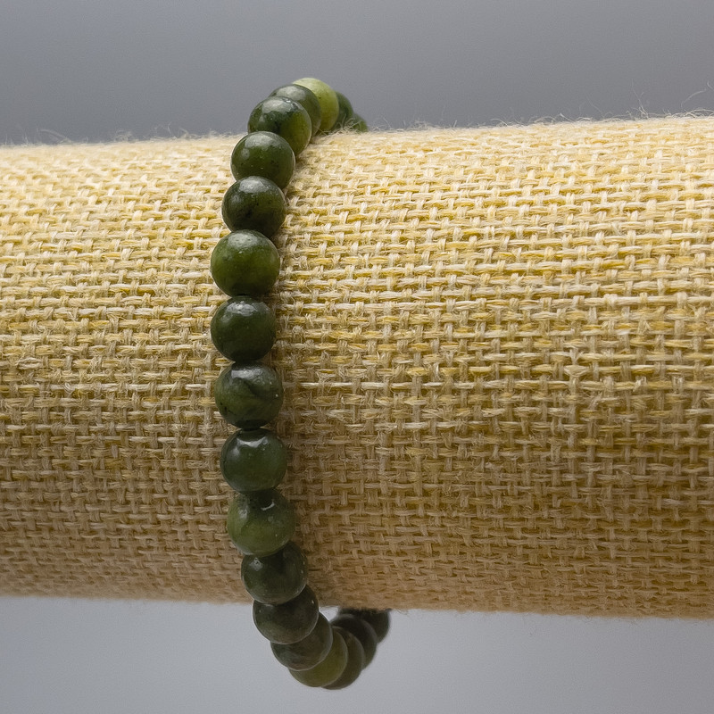 Jadeite Bracelet (imitation acrylic), smooth bead, diameter 6.5mm+/-, length 18cm (stretch)