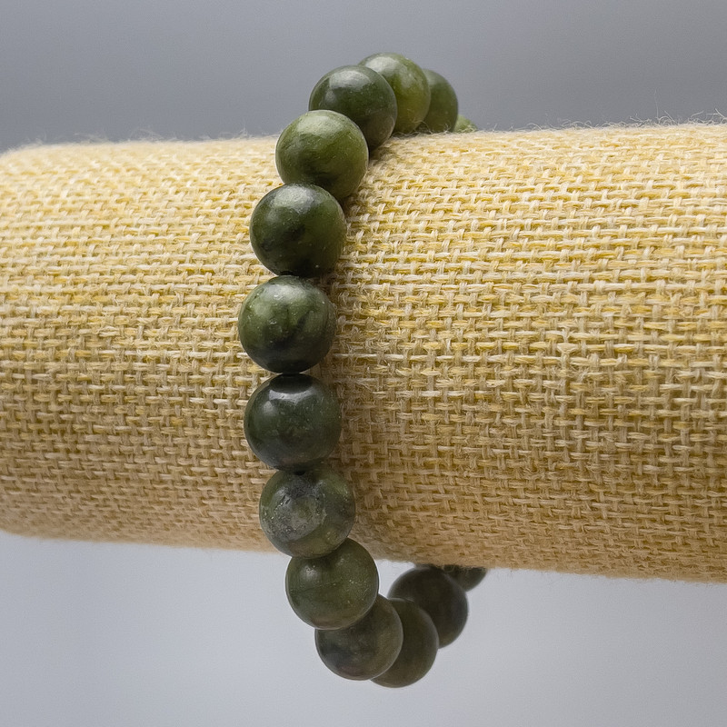 Jadeite Bracelet (artificial acrylic) smooth beads, diameter 10.5mm, length 18cm (stretch)