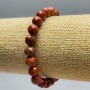 Red Jasper Natural Stone Bead Bracelet, faceted balls, 8.5mm approx., length 18cm (stretch)