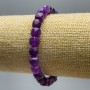 Amethyst Bracelet natural stone, faceted cube, diameter 7mm±, length 18cm (stretch)
