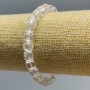 Bracelet Mountain Crystal natural stone faceted cube, diameter 7.5mm±, length 18cm (stretch)