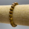 Wooden Jasper Bracelet, natural stone, faceted cube, diameter 7mm+/-, length 18cm (stretch)