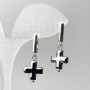 Hematite Cross Earrings, diameter 12mm±, length 32mm