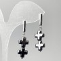 Hematite Cross Earrings, diameter 10x21mm ±, length 38mm