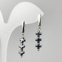 Earrings Hematite Crosses, diameter 6×20mm±, length 40mm