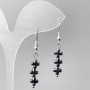Earrings Hematite Crosses, diameter 6×20mm ±, length 41mm
