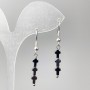 Earrings Hematite Crosses, diameter 4×21mm ±, length 43mm