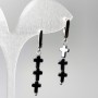 Earrings Hematite Crosses, diameter 6.5×26mm±, length 45mm
