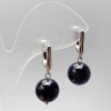 Earrings Aventurine Night of Cairo Smooth Bead, diameter 12mm±, length 29mm