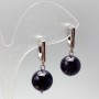 Earrings Aventurine Night of Cairo Smooth Bead, diameter 12mm±, length 29mm