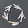 Baroque pearls with petrol tint, d 24×37mm±, through-hole, length 37cm± (each)