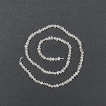 Freshwater oval pearls on a thread, 6x5mm ±, length 35cm ±