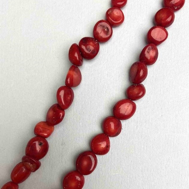 Natural Coral Oval on Thread, 11-13×11-12mm, diameter, 40cm length