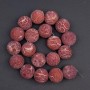 Pearly Sponge Coral round bead, diameter 22mm±, length 42cm± on thread