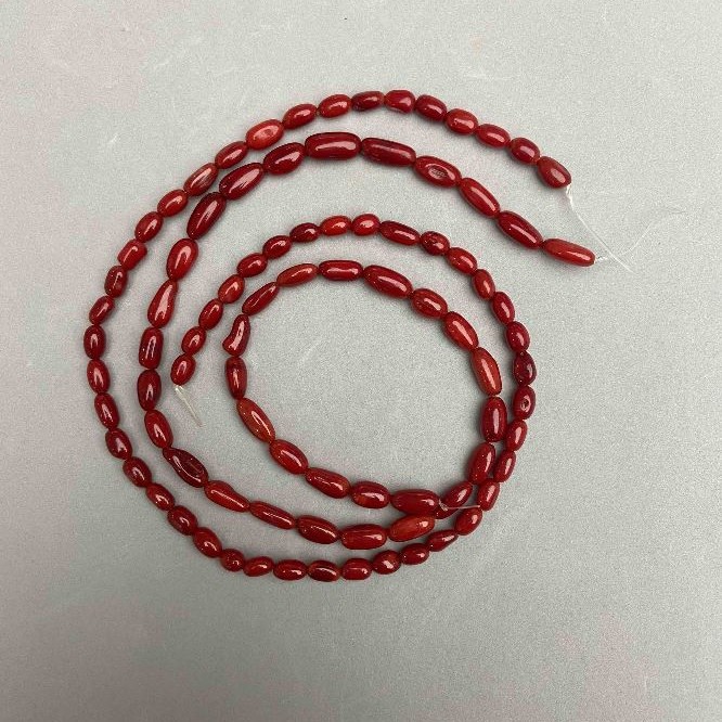 Natural Coral Beads, grain, diameter 7-11×5-6mm±, assorted sizes, length 41cm± on a thread