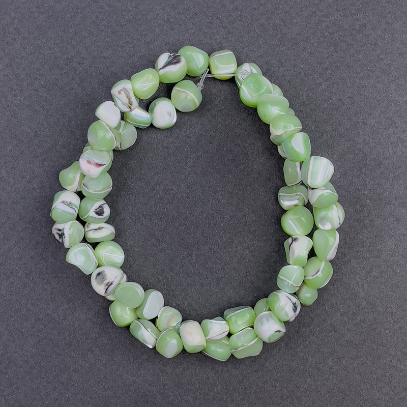 Beads – Turquoise-toned MOP faceted rondelle 8x6mm, thread length 41cm ±