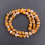 Opalised-toned Molluscine Orange Pearlized Rondelle Beads 8x6mm, 41cm approximate on nylon thread