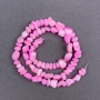 Tinted Mother-of-Pearl Beads Raspberry Chip, diameter 8x6mm+/-, length 41cm+/- on fishing line