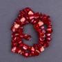 Colored white shell beads red dyed faceted 8×6mm, 41cm length on nylon thread