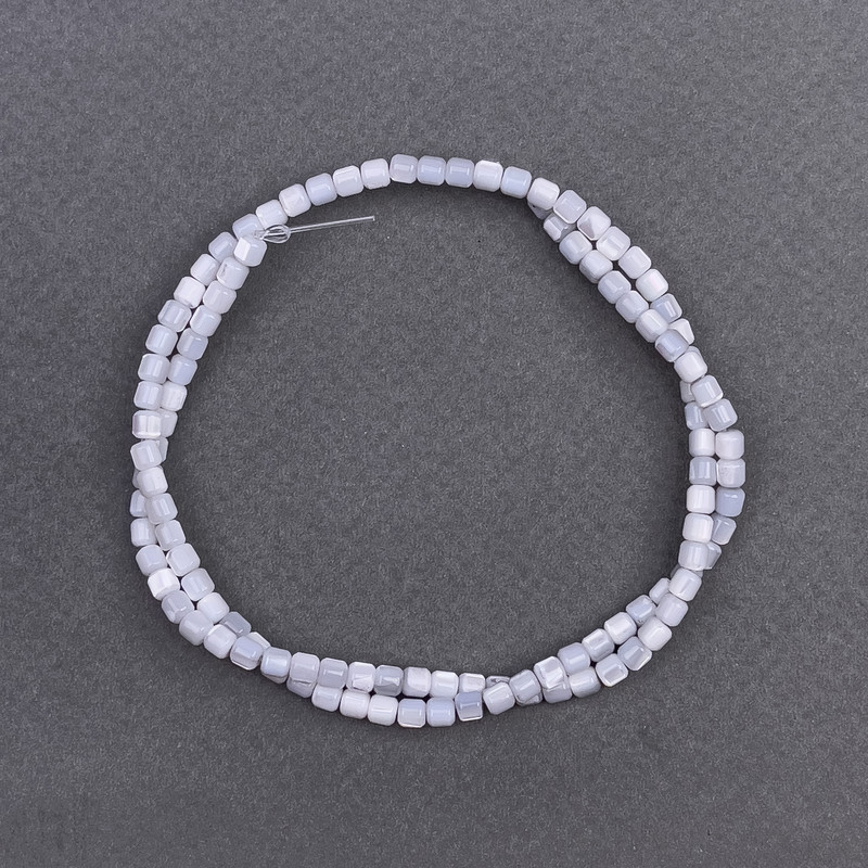 Toned Grey Pearl Beads Cylindrical, 3.5×3.5mm diameter, 40cm long on thread