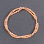 Mother-of-pearl Beads Peach Cylindrical, Ø 3.5×3.5 mm, 40 cm length on beading thread