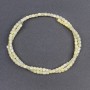 Beads, tinted yellow mother-of-pearl, cylinder, diameter 3.5×3.5mm±, length 40cm±, on thread