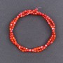 Colored dyed red mother-of-pearl cylindrical beads, diameter 3.5×3.5 mm, length 40 cm ± on nylon thread