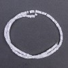 White mother-of-pearl rondelle beads, 4x2 mm diameter, about 40 cm length on thread