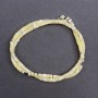 Toned yellow mother-of-pearl beads disc 4x2mm Ø, length 40cm +/- on thread
