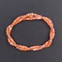 Beads tan coloured mother-of-pearl disk 4x2mm dia, 40cm on thread