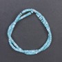 Toned blue mother-of-pearl disk beads, 4x2 mm, 40 cm string on thread