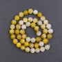 Mother-of-Pearl Yellow Smooth Round Beads, diameter 8mm+/-, length 39cm+/- on fishing line