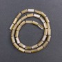Mother-of-Pearl Beige Cylinder Beads, diameter 5x10mm+/-, length 40cm+/- on fishing line