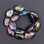 Natural Abalone Shell Oval Doublet Beads, diameter 17x28mm+-, length 39cm+- on fishing line