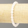 Bracelet White Quartz (artificial acrylic) smooth bead, diameter 6.5mm±, length 18cm (stretch)