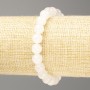 Bracelet White Quartz (synthetic acrylic) smooth ball, diameter 8mm+-, length 18cm (stretch)