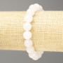 Bracelet White Quartz (artificial acrylic) smooth bead, diameter 10mm±, length 18cm (stretch)