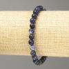 Bracelet Sodalite natural stone smooth bead, diameter 6mm+-, length 18cm (stretch)